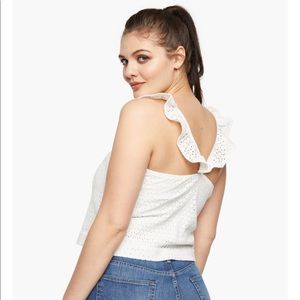 NWT ABLE Priyanka White Eyelet Tank - size M